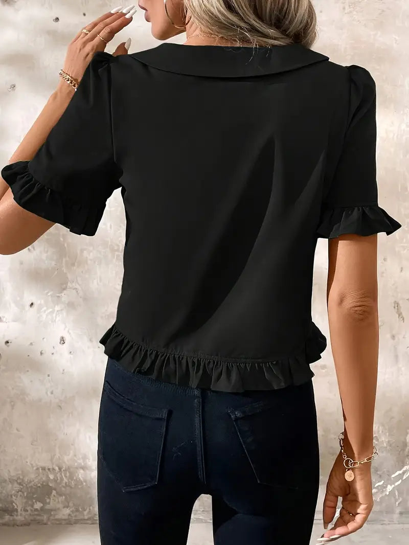 Foteini | Elegant Blouse with Short Sleeves