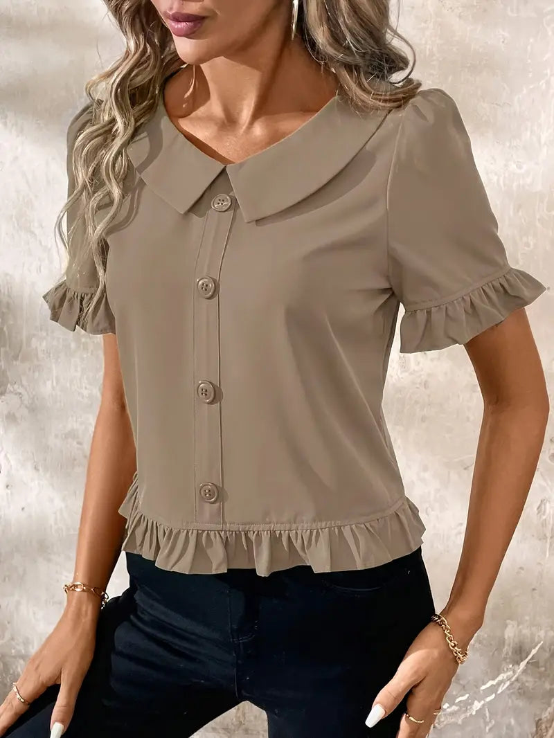 Foteini | Elegant Blouse with Short Sleeves