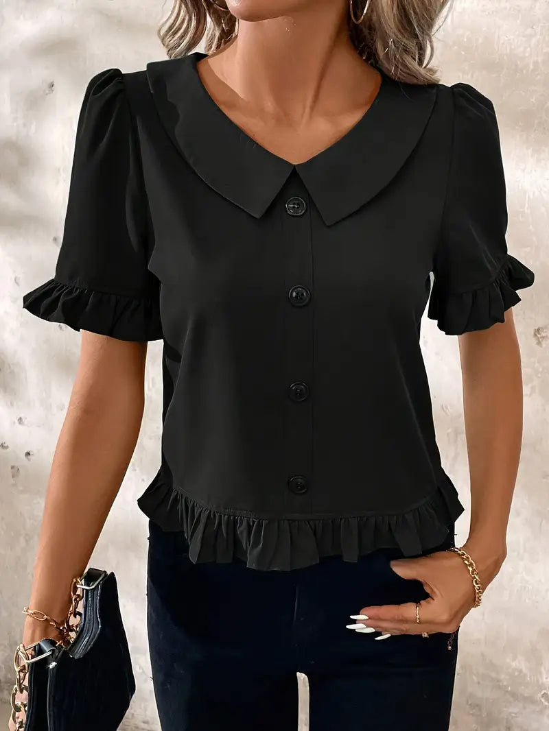 Foteini | Elegant Blouse with Short Sleeves
