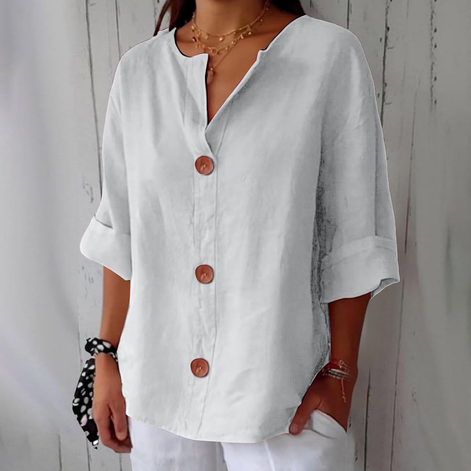 Celeste - Casual Linen Blouse