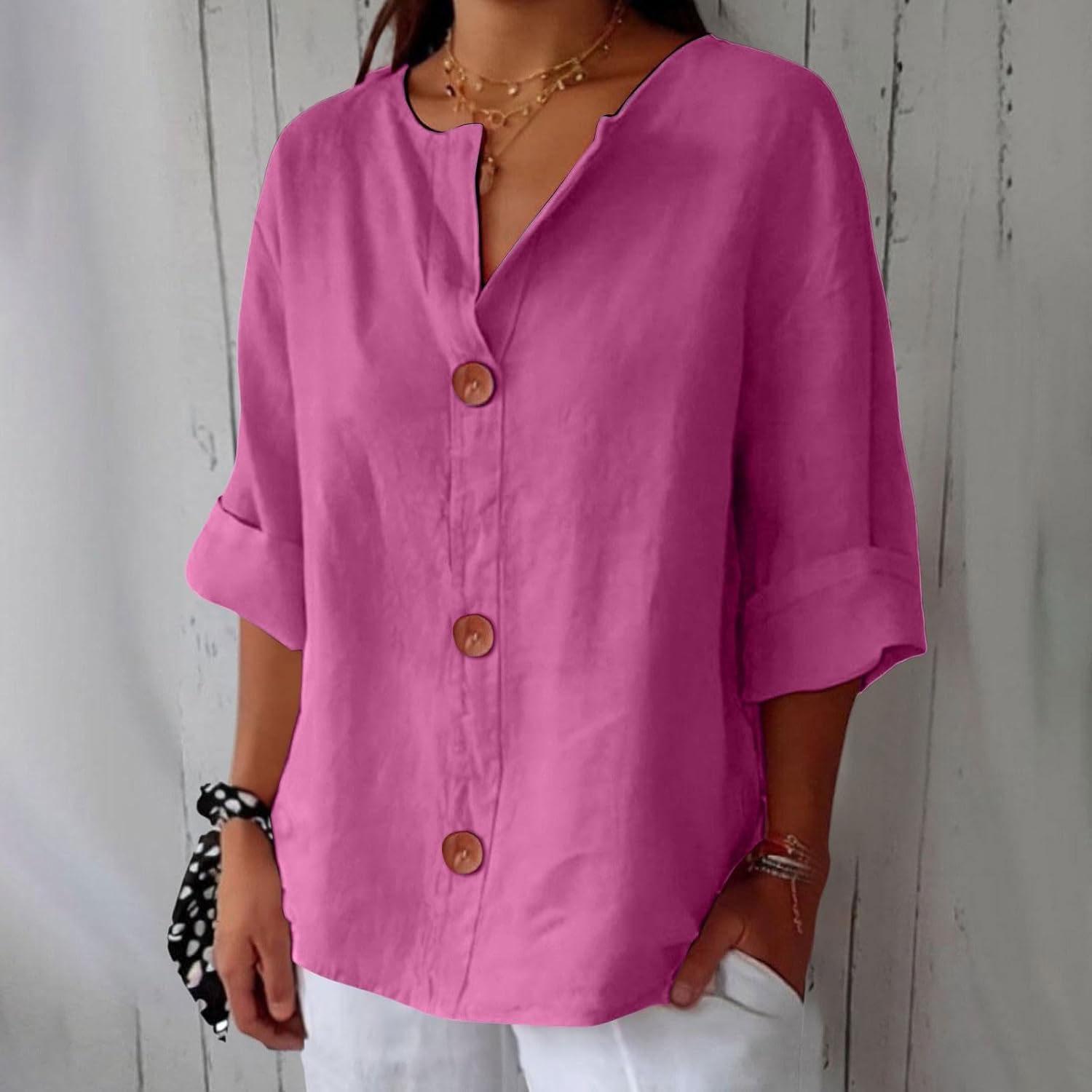 Celeste - Casual Linen Blouse