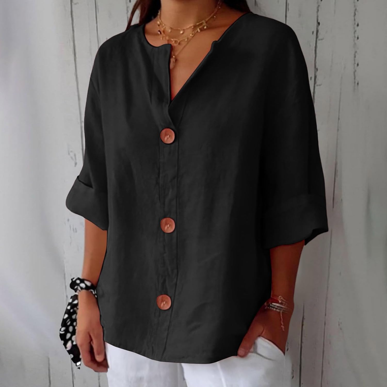 Celeste - Casual Linen Blouse