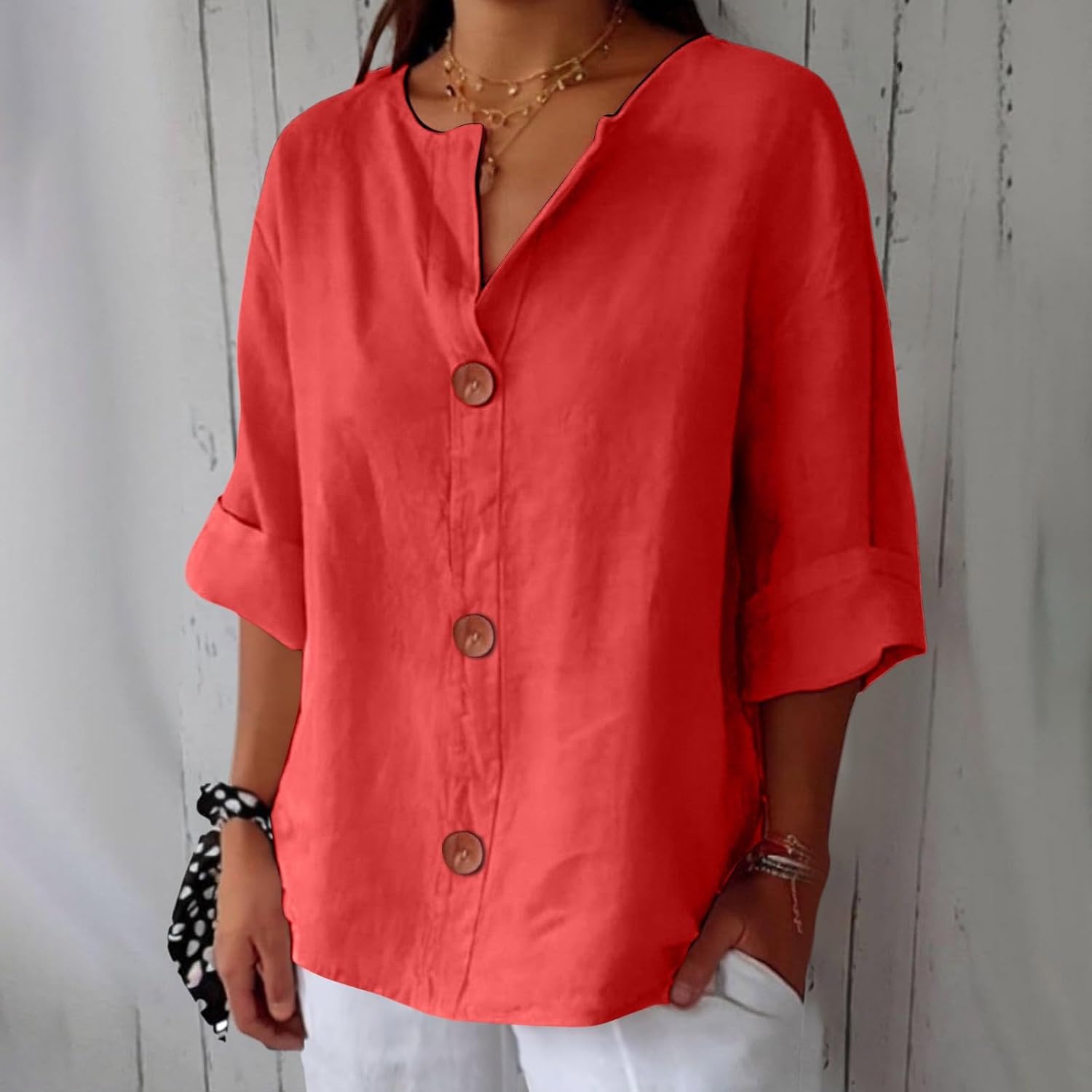 Celeste - Casual Linen Blouse