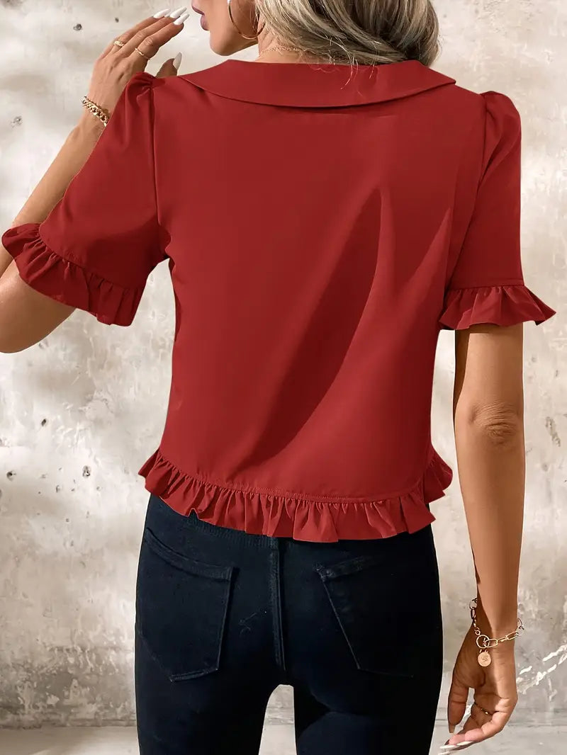 Foteini | Elegant Blouse with Short Sleeves