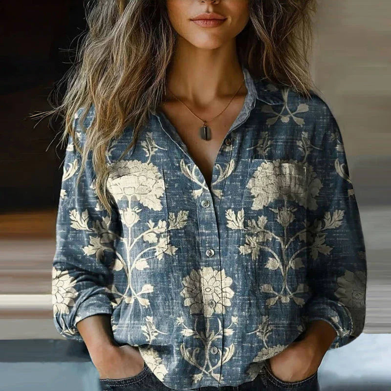 Julia | Patterned Vintage Blouse
