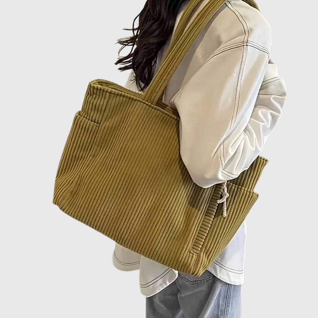 Emma™ - Elegant Corduroy Tote Bag