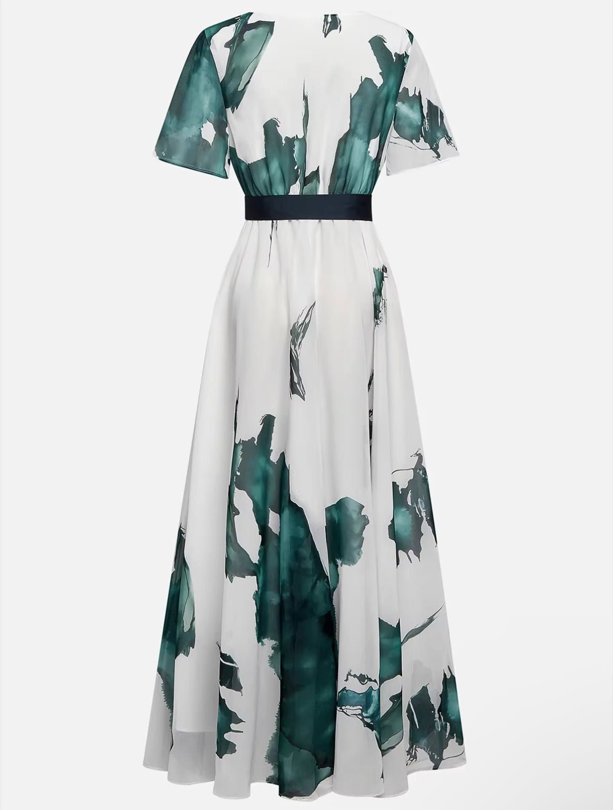 Maya | Long Watercolor Print Dress