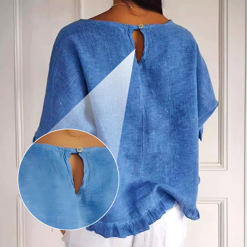 Leah | Linen Top with Round Neck