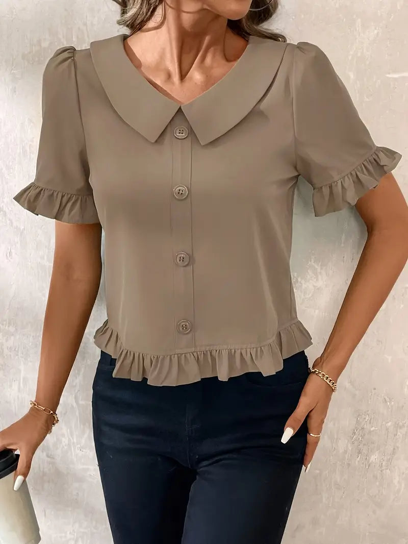 Foteini | Elegant Blouse with Short Sleeves