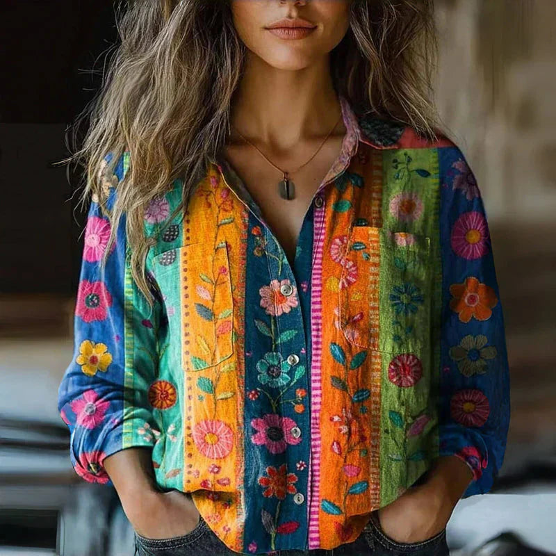 Julia | Patterned Vintage Blouse