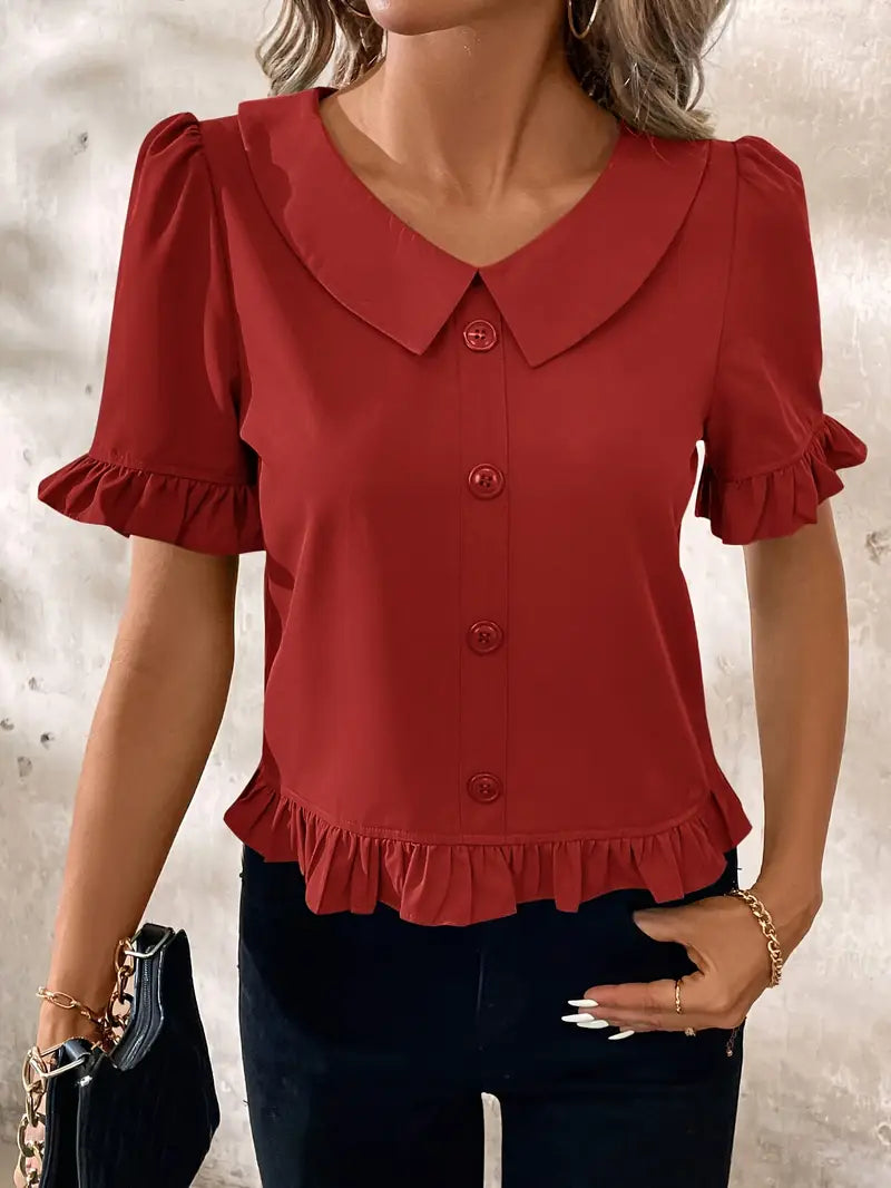Foteini | Elegant Blouse with Short Sleeves