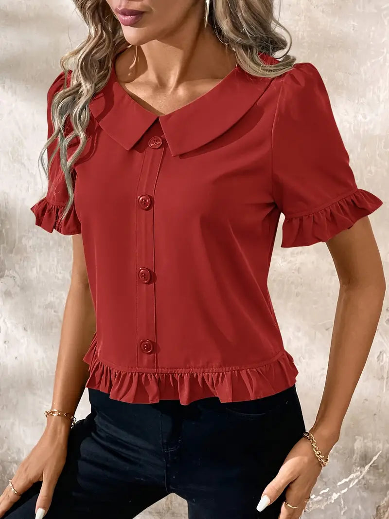 Foteini | Elegant Blouse with Short Sleeves