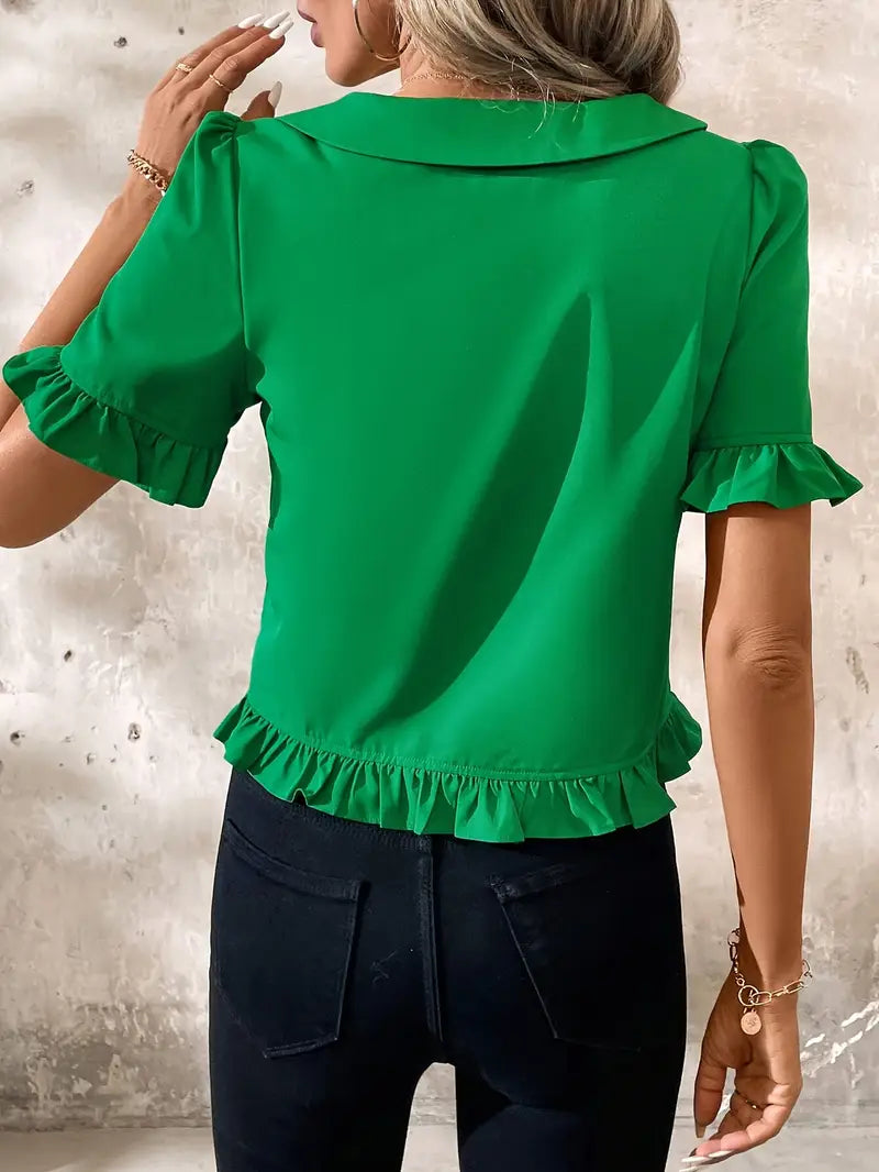 Foteini | Elegant Blouse with Short Sleeves