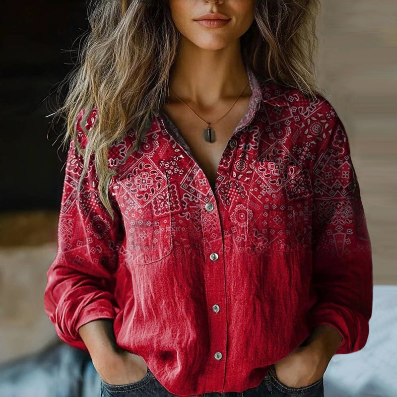 Julia | Patterned Vintage Blouse