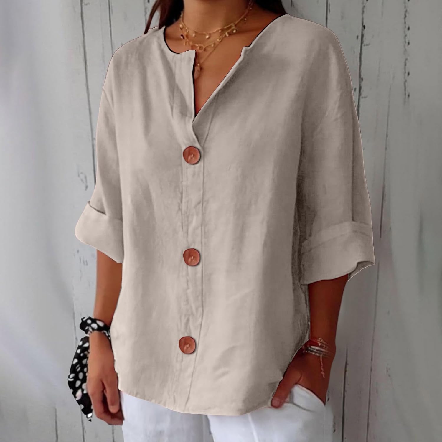 Celeste - Casual Linen Blouse