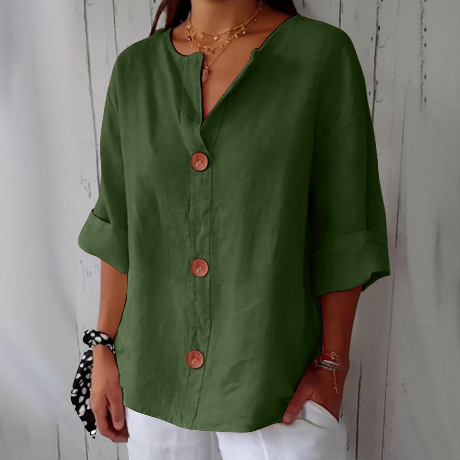 Celeste - Casual Linen Blouse