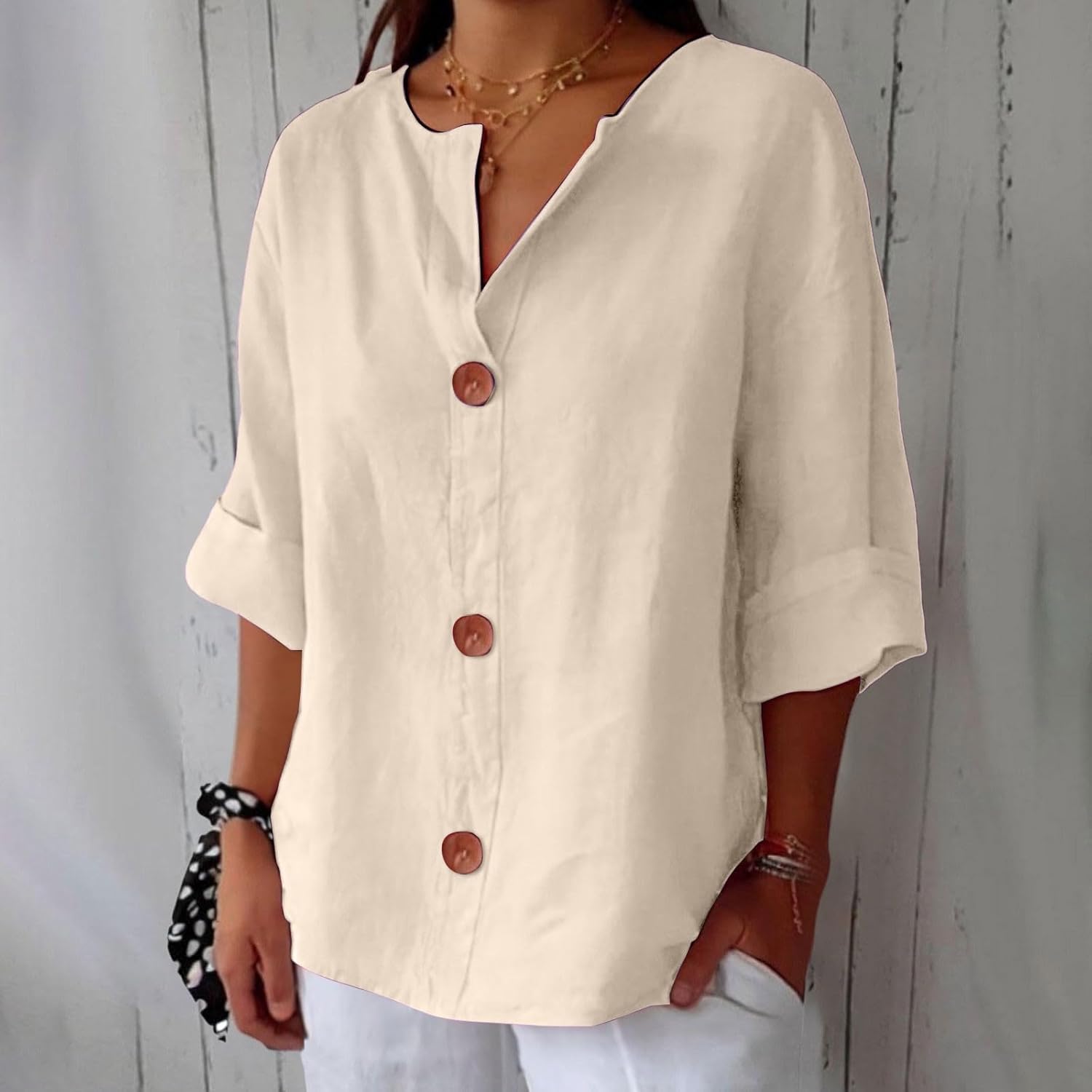 Celeste - Casual Linen Blouse