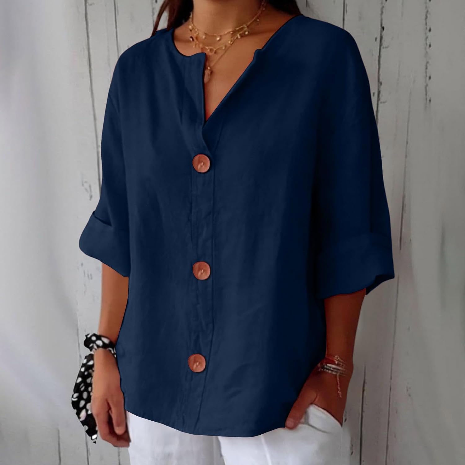 Celeste - Casual Linen Blouse