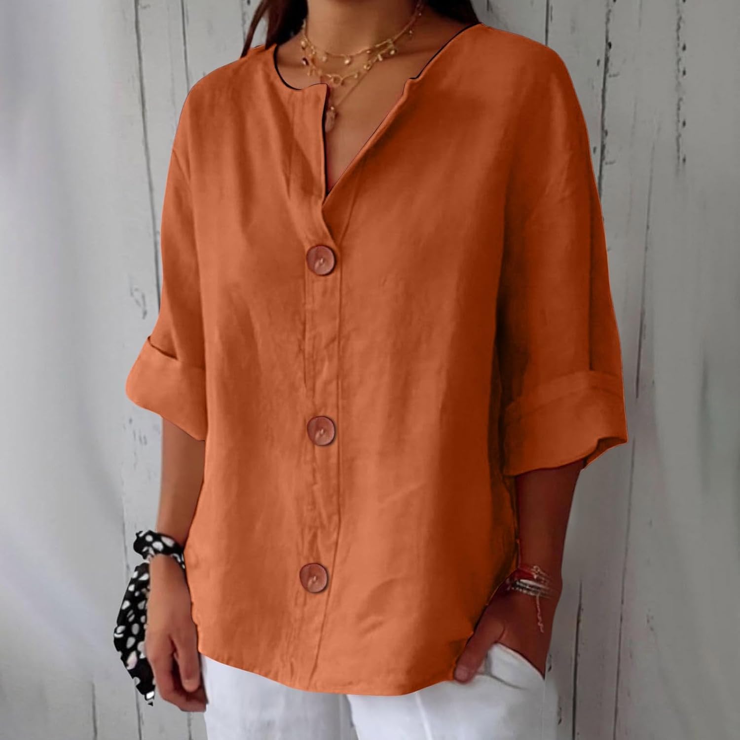 Celeste - Casual Linen Blouse