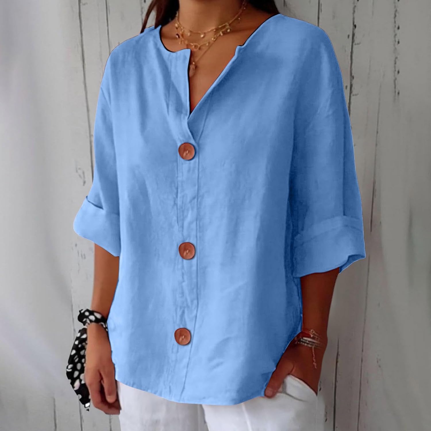 Celeste - Casual Linen Blouse
