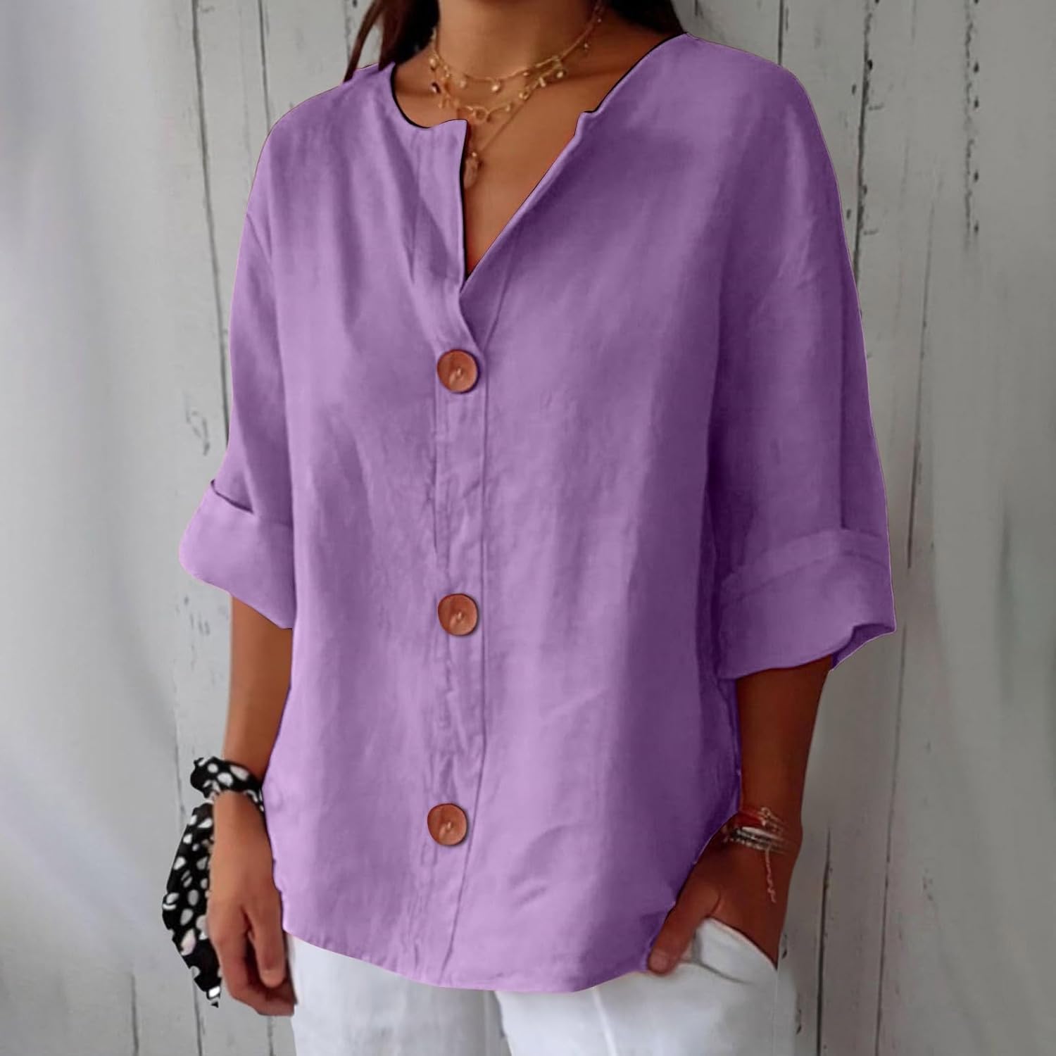 Celeste - Casual Linen Blouse