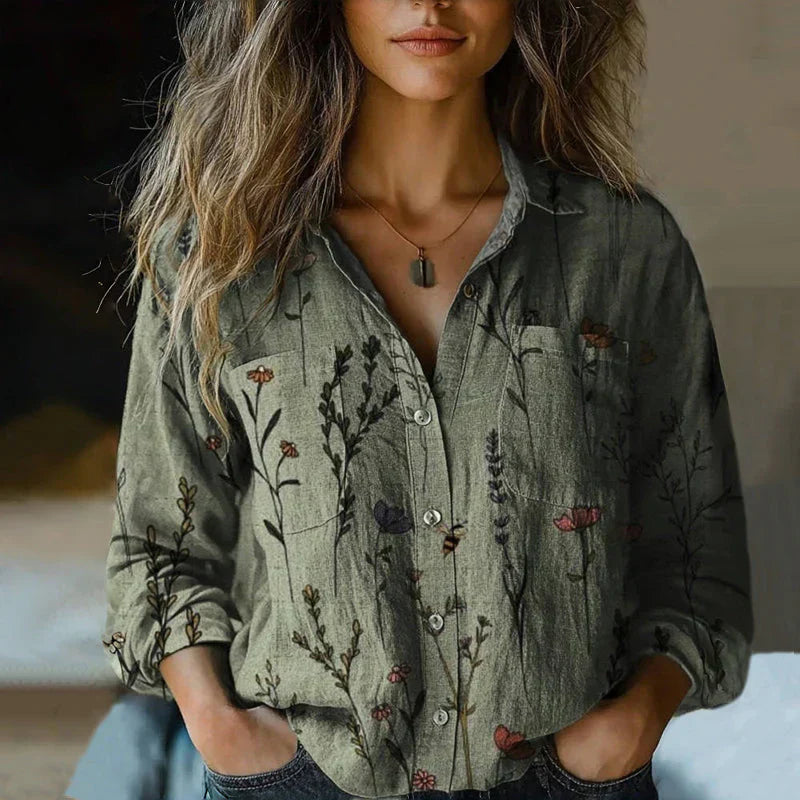Julia | Patterned Vintage Blouse