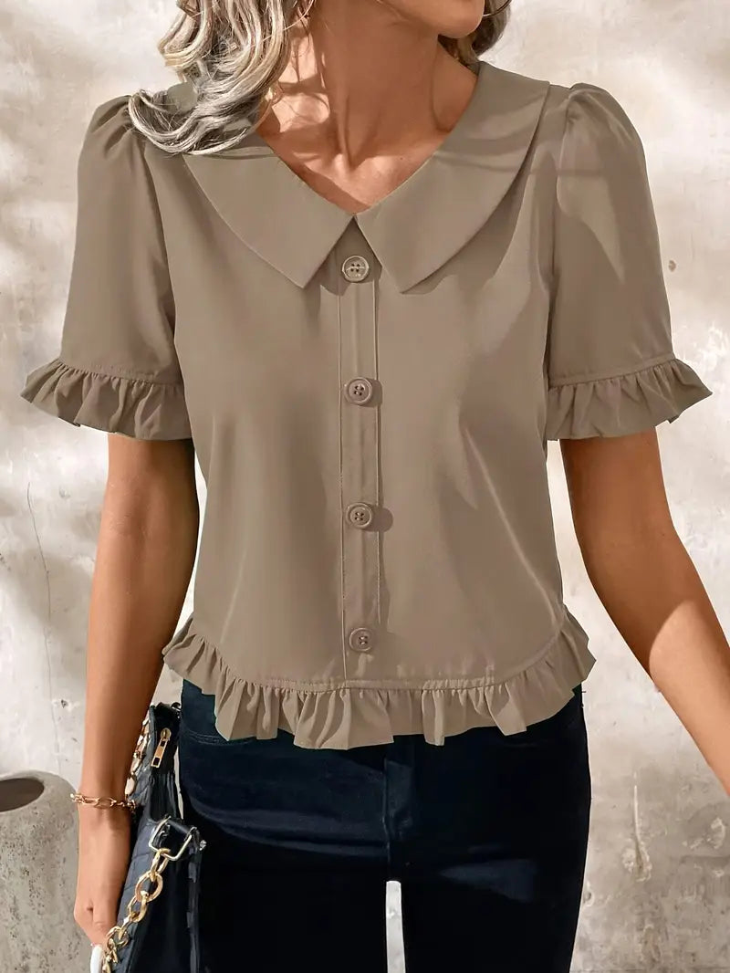 Foteini | Elegant Blouse with Short Sleeves