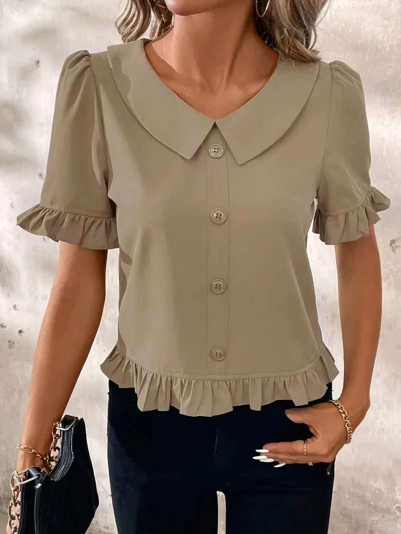 Foteini | Elegant Blouse with Short Sleeves