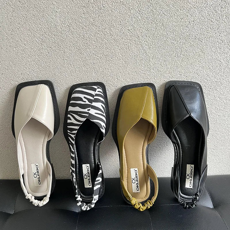 Lydia™ | Square Toe Slingback Sandals