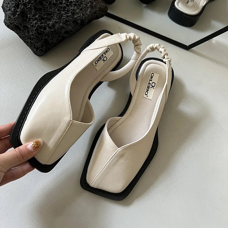 Lydia™ | Square Toe Slingback Sandals