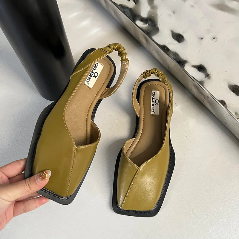 Lydia™ | Square Toe Slingback Sandals