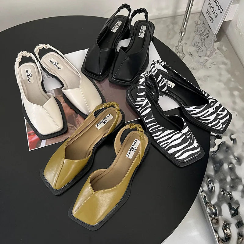Lydia™ | Square Toe Slingback Sandals