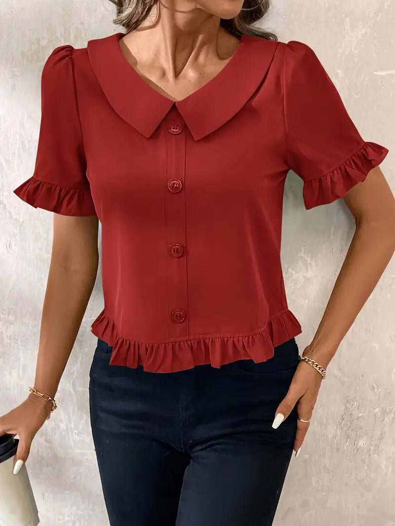 Foteini | Elegant Blouse with Short Sleeves