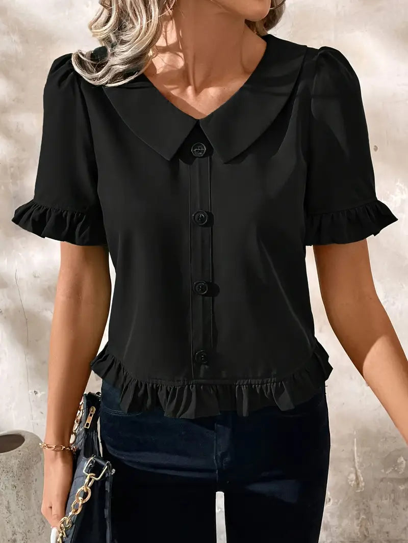 Foteini | Elegant Blouse with Short Sleeves