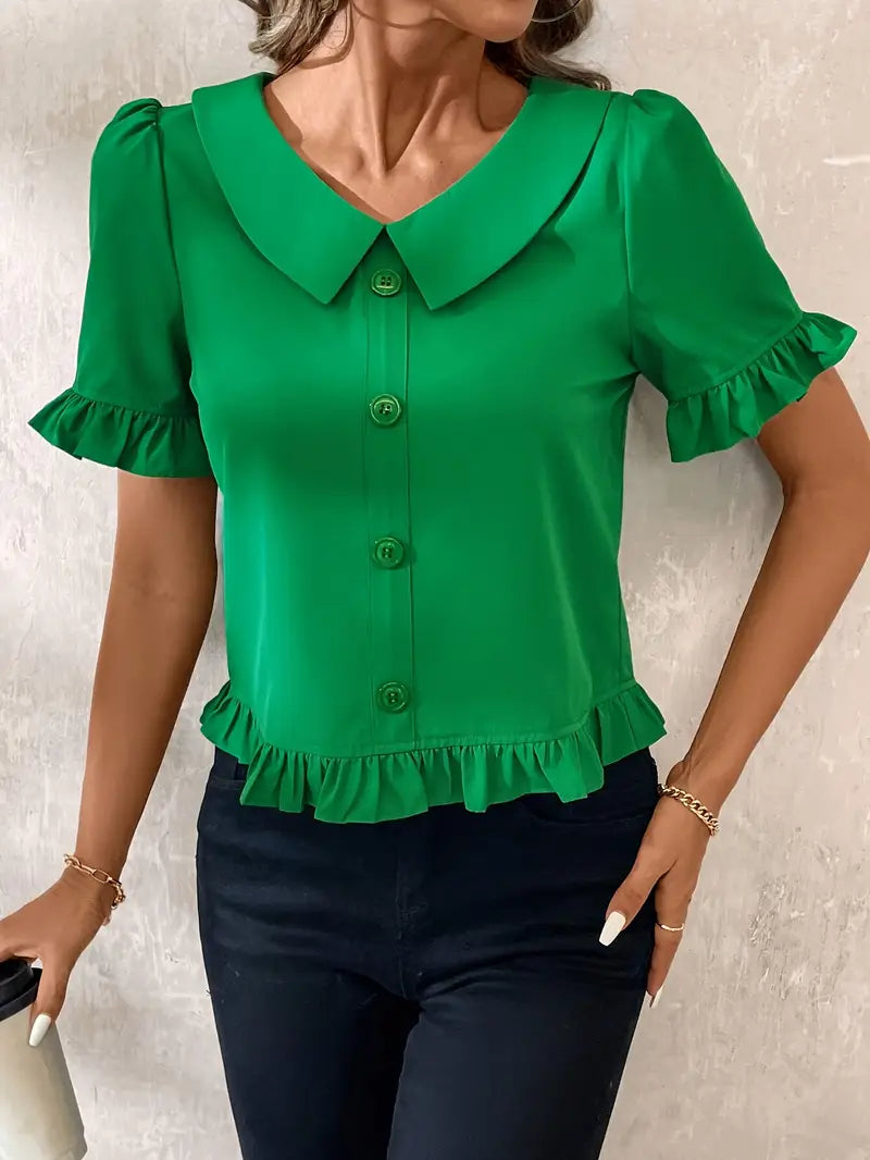 Foteini | Elegant Blouse with Short Sleeves