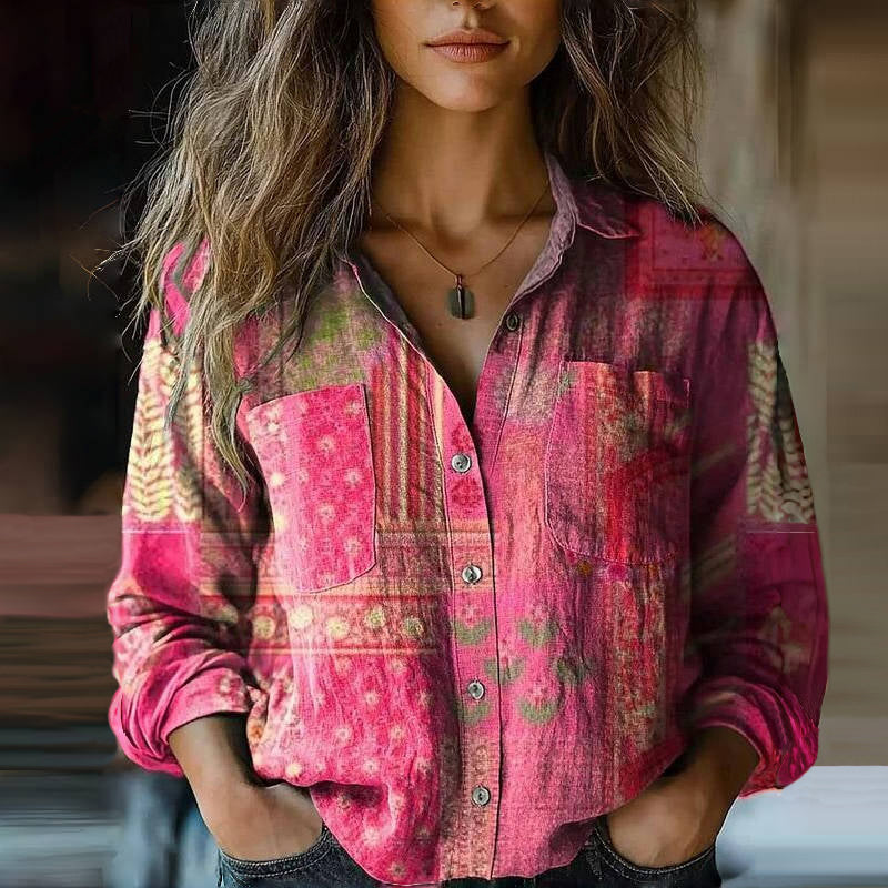 Julia | Patterned Vintage Blouse
