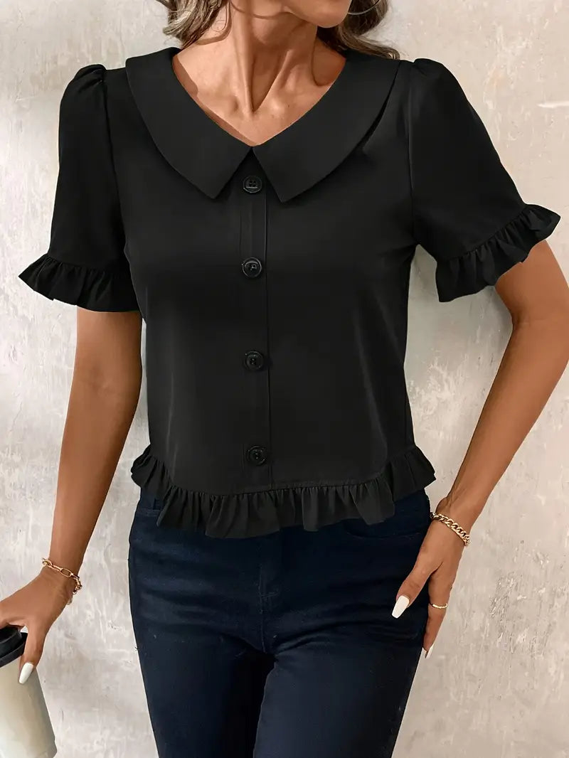Foteini | Elegant Blouse with Short Sleeves