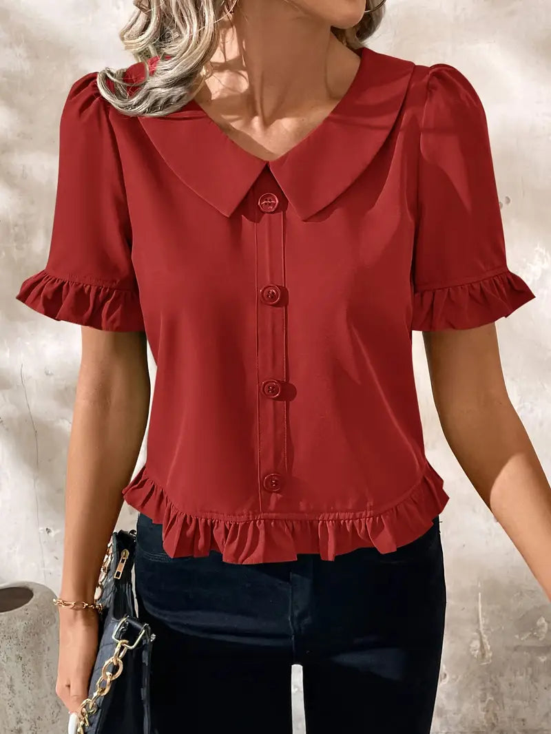 Foteini | Elegant Blouse with Short Sleeves