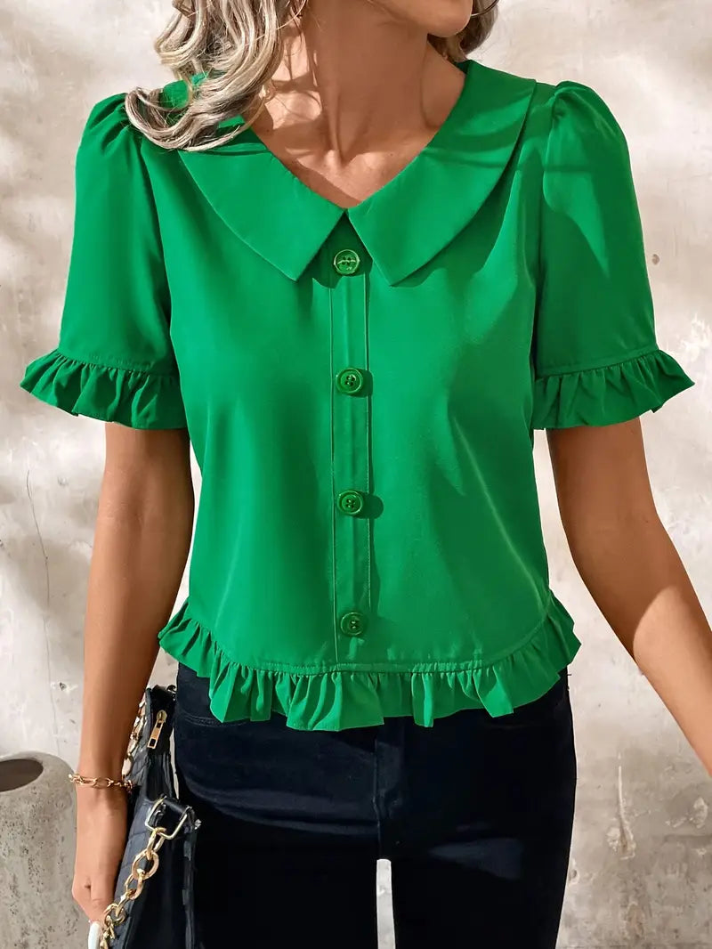 Foteini | Elegant Blouse with Short Sleeves
