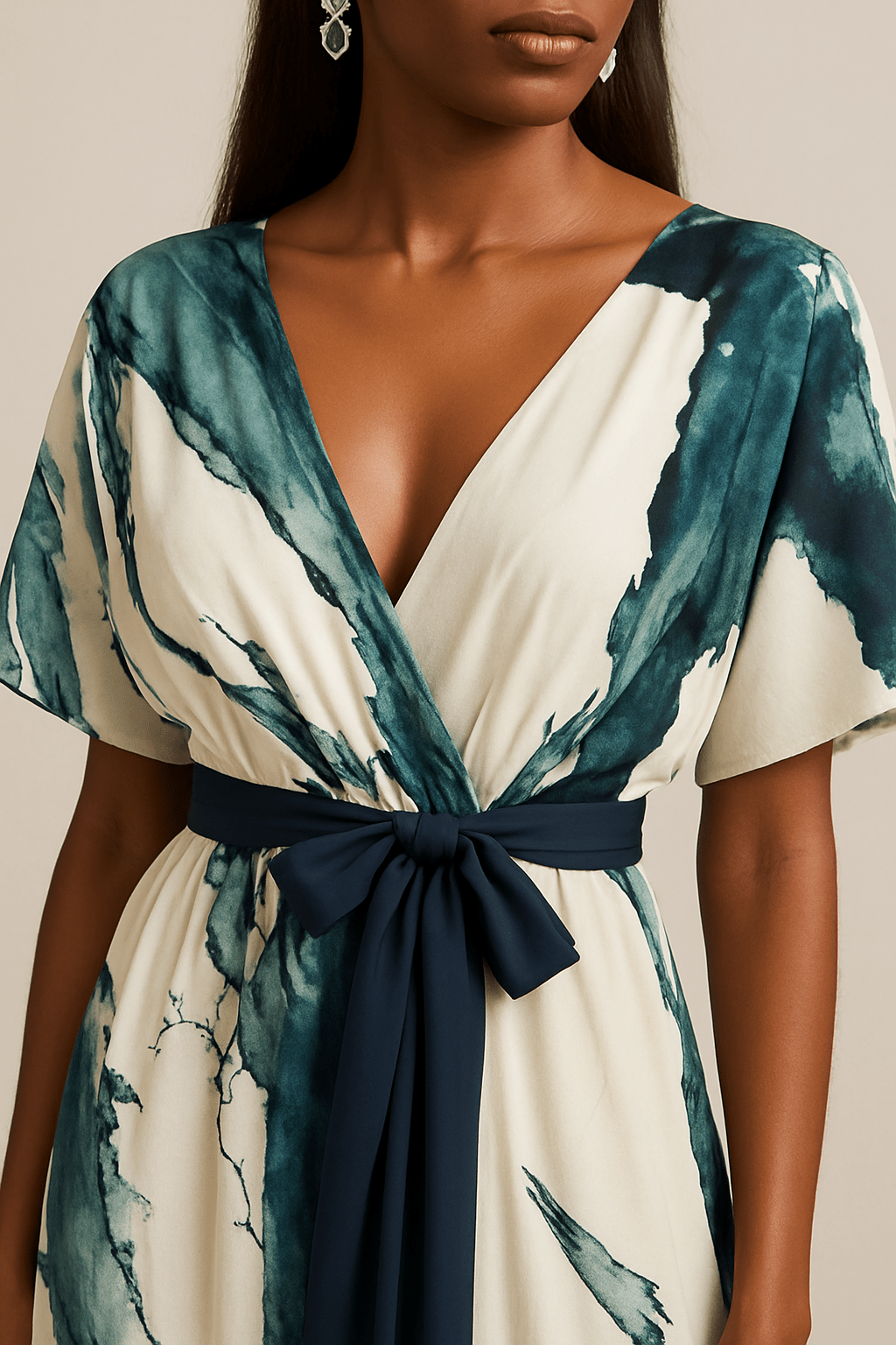 Maya | Long Watercolor Print Dress
